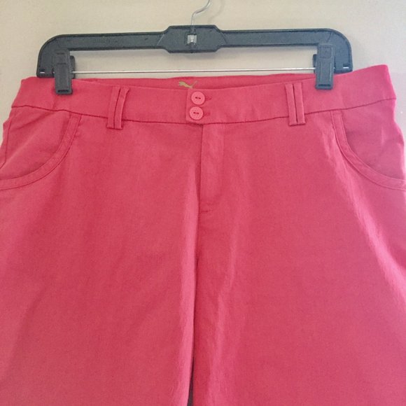 Puma Logo Pink Bermuda Golf Shorts Size Medium - Picture 4 of 5